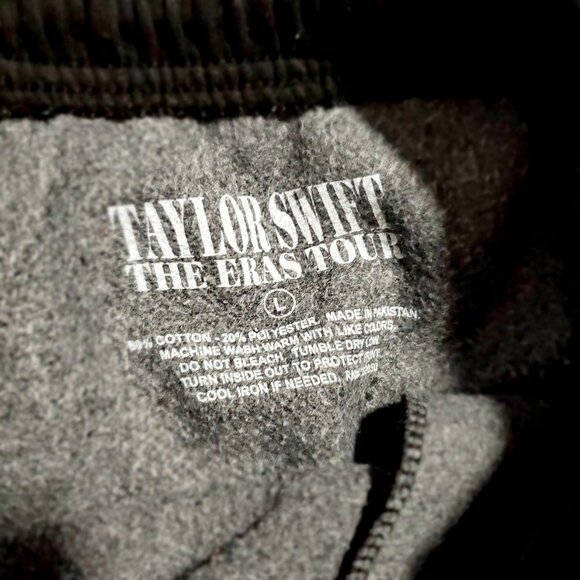 Taylor Swift The Eras Tour Black Sweatpants Joggers Size L Merch Swiftie - Picture 5 of 9